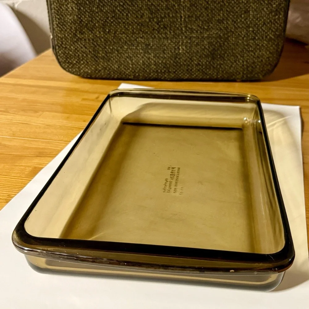 Vtg Pyrex Corning 233 Baking Dish |Amber Brown Glass | 13x9in